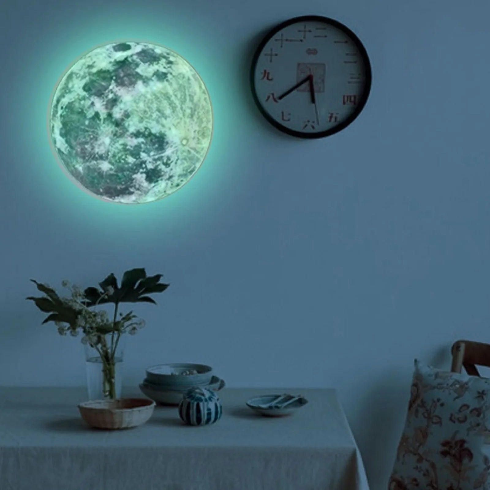Large Moon Fluorescent Wall Sticker 5-20cm Removable Glow In The Dark Sticker Wall Sticker Kids Room Decoration Home Decor