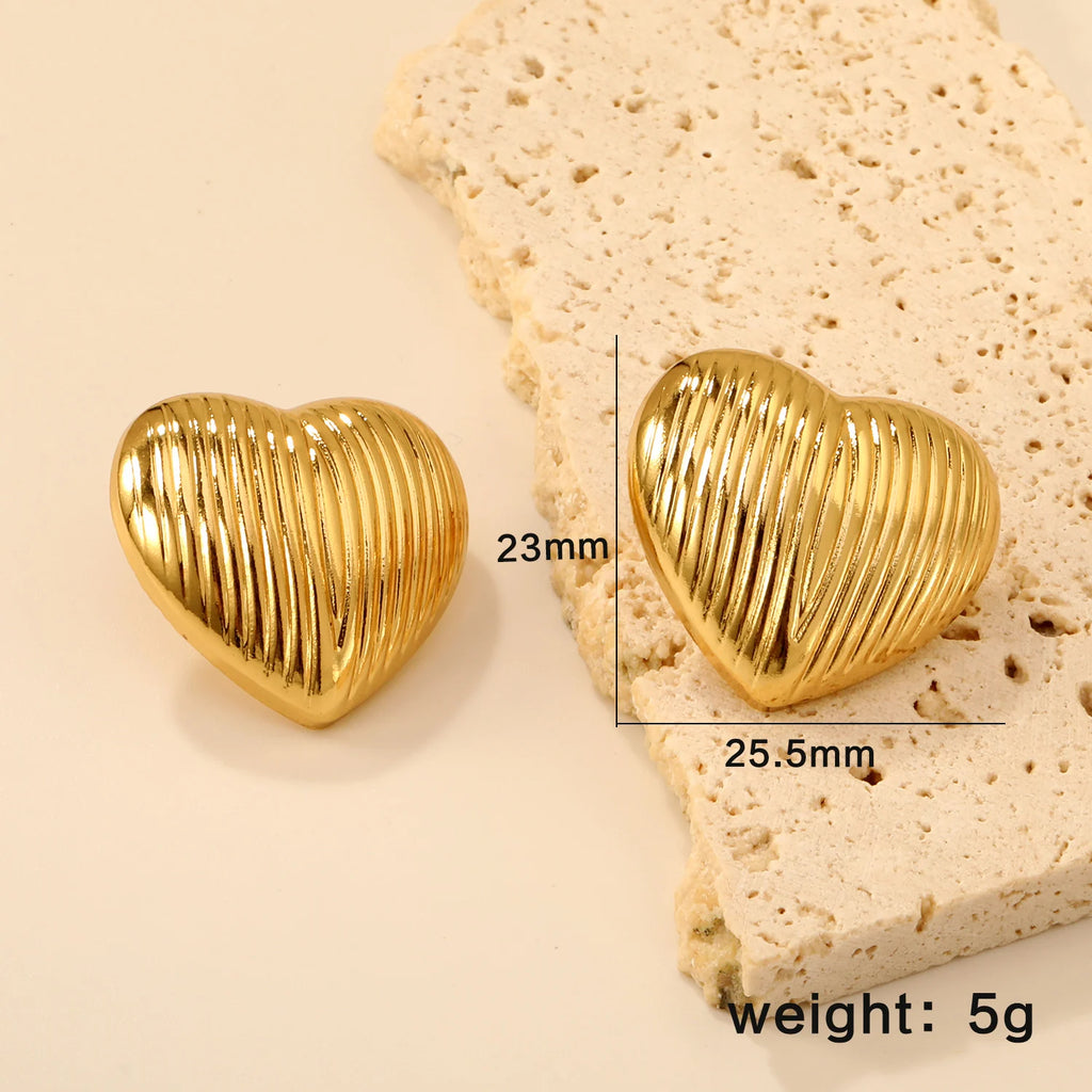 LUXUSTEEL Shell Water Drop Golden Imitaiton Pearl Women Stud Earrings Stainless Steel Heart Female Earring Elegant Jewelry Gifts
