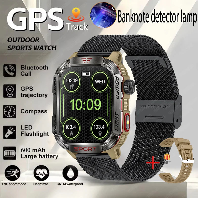 New outdoor Military Smart Watch Men Flashlight