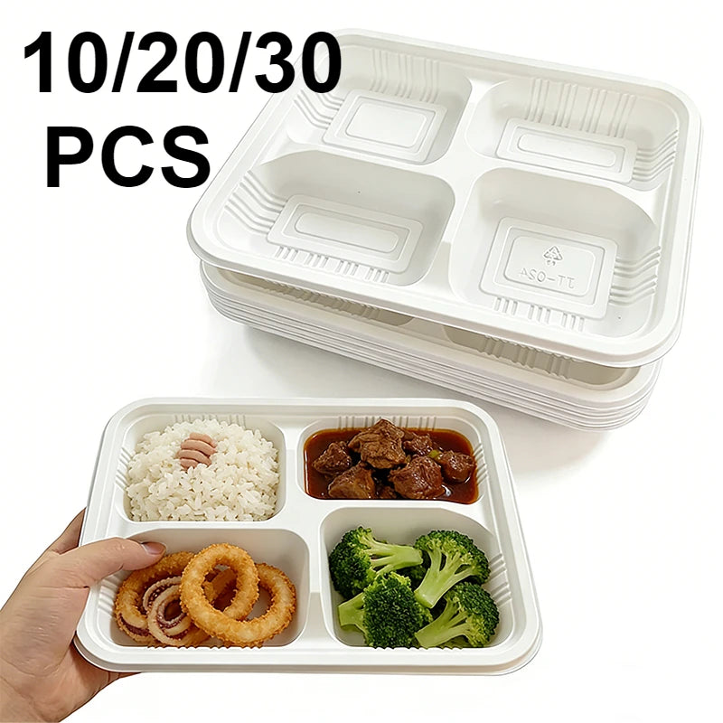 10/30/50PCS Disposable White Plastic Plates PP Material High-quality Tableware Kitchens Restaurants Desserts Parties Supplies