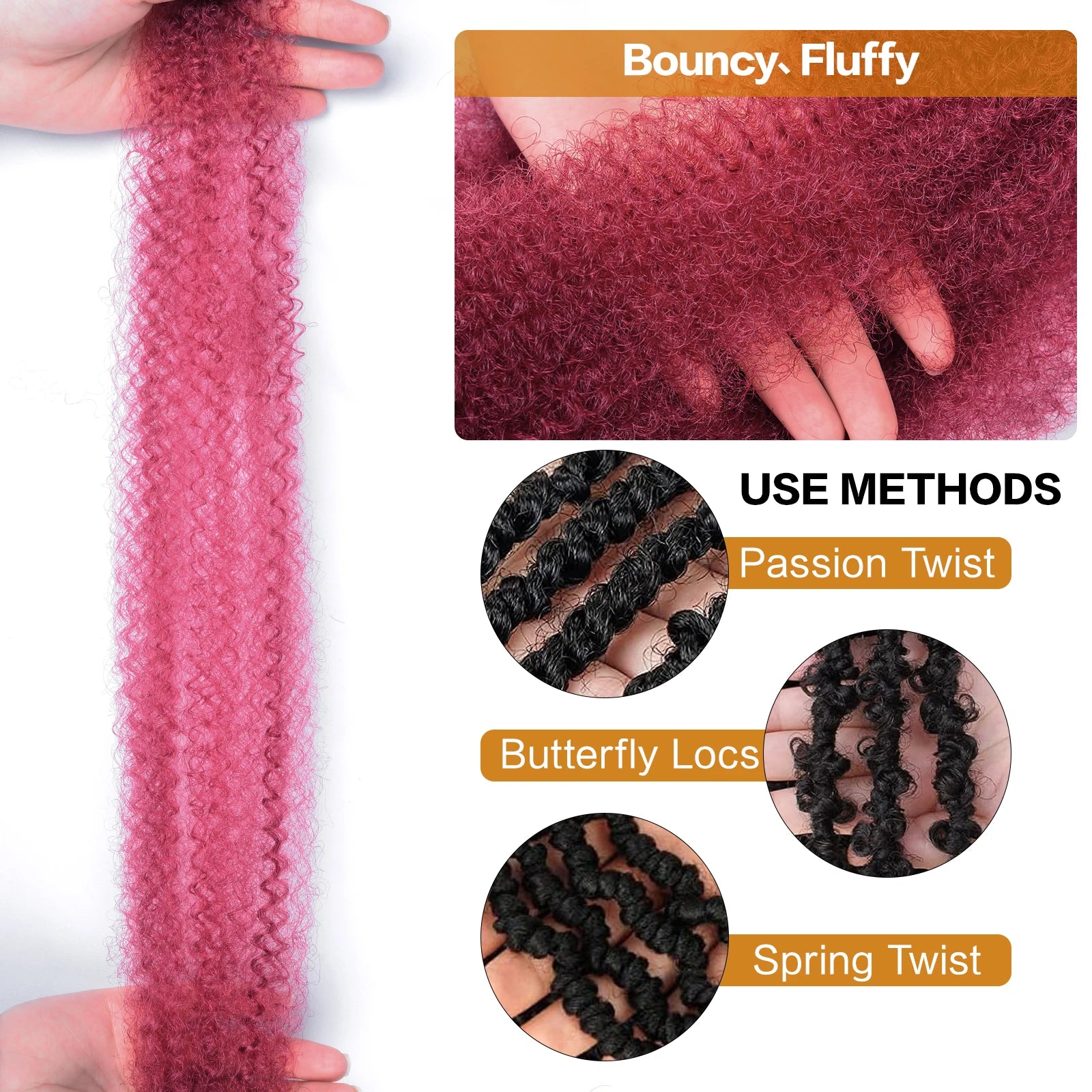 Spring Afro Twist Hair 24inch Kinky Marley Twist Braiding Hair For Women Soft Crochet for Distressed Faux LocsHair Extensions