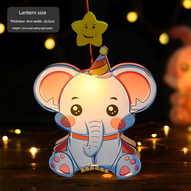 Mid-Autumn Festival Kids DIY Lantern Handmade Material Package Kindergarten Creative Rabbit Lamp Satchel Luminous Music Lantern