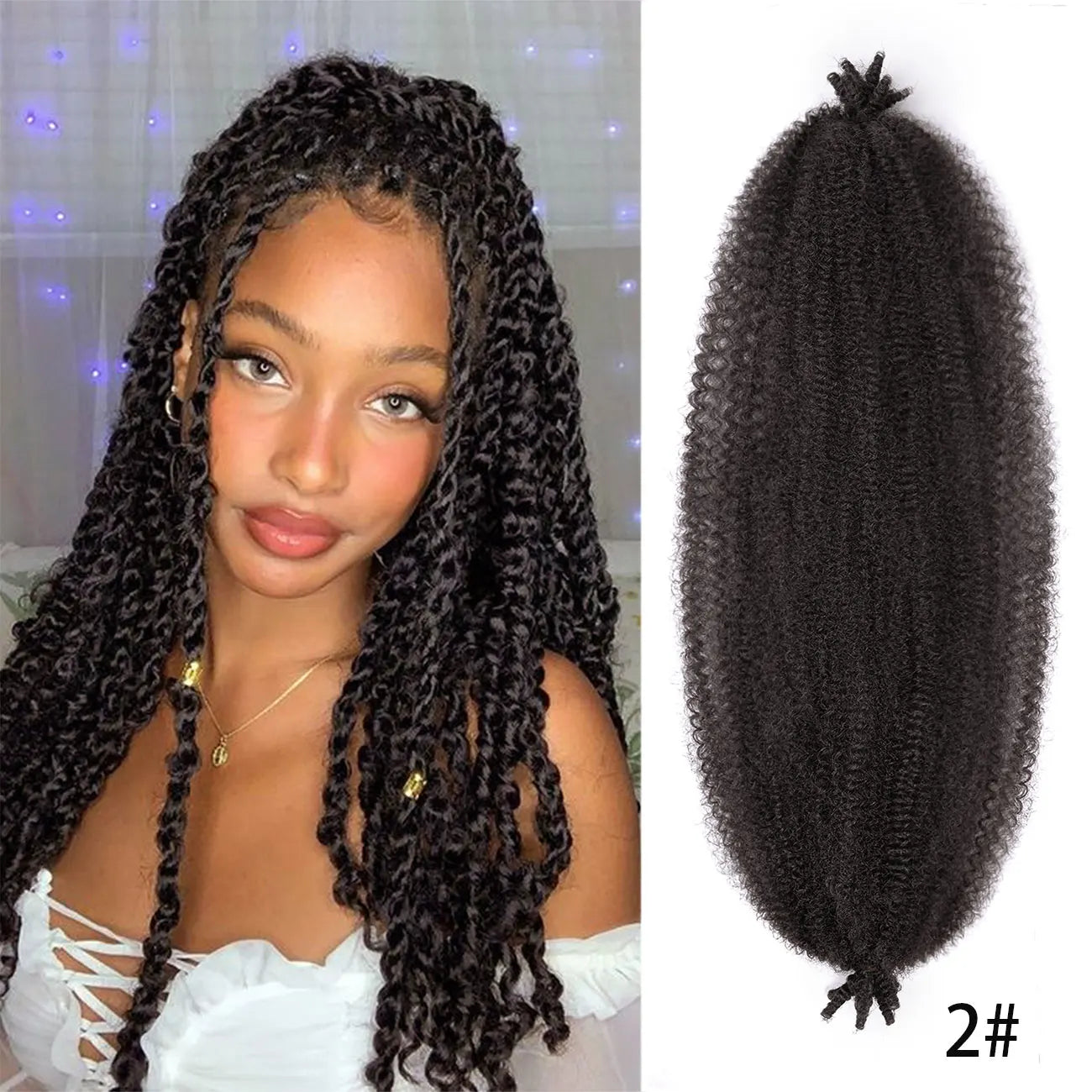 Spring Afro Twist Hair 24inch Kinky Marley Twist Braiding Hair For Women Soft Crochet for Distressed Faux LocsHair Extensions