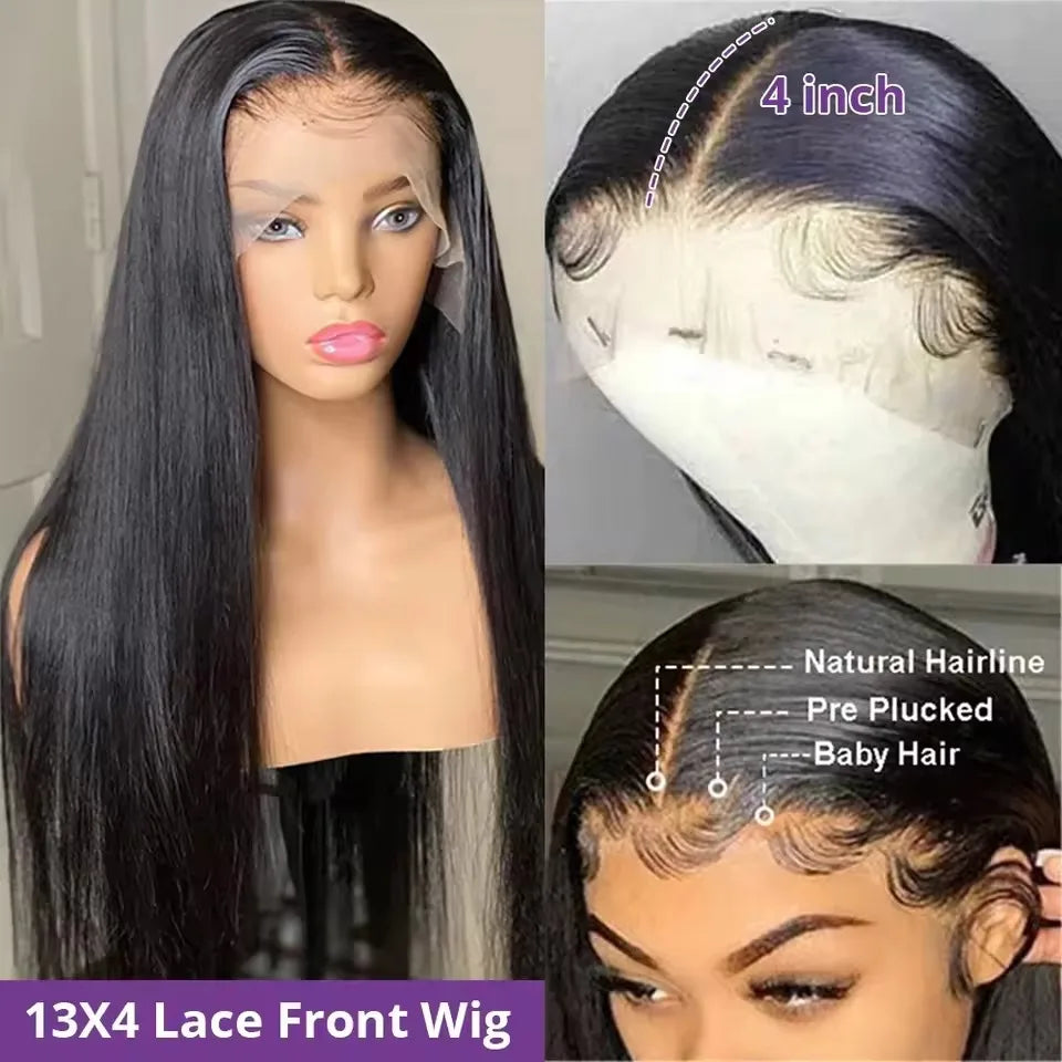 30 40 Inch Lace Frontal Wig 13x4 13x6 Bone Straight Lace Front Human Hair Wig Brazilian Transparent Lace Frontal Brazilian Wigs
