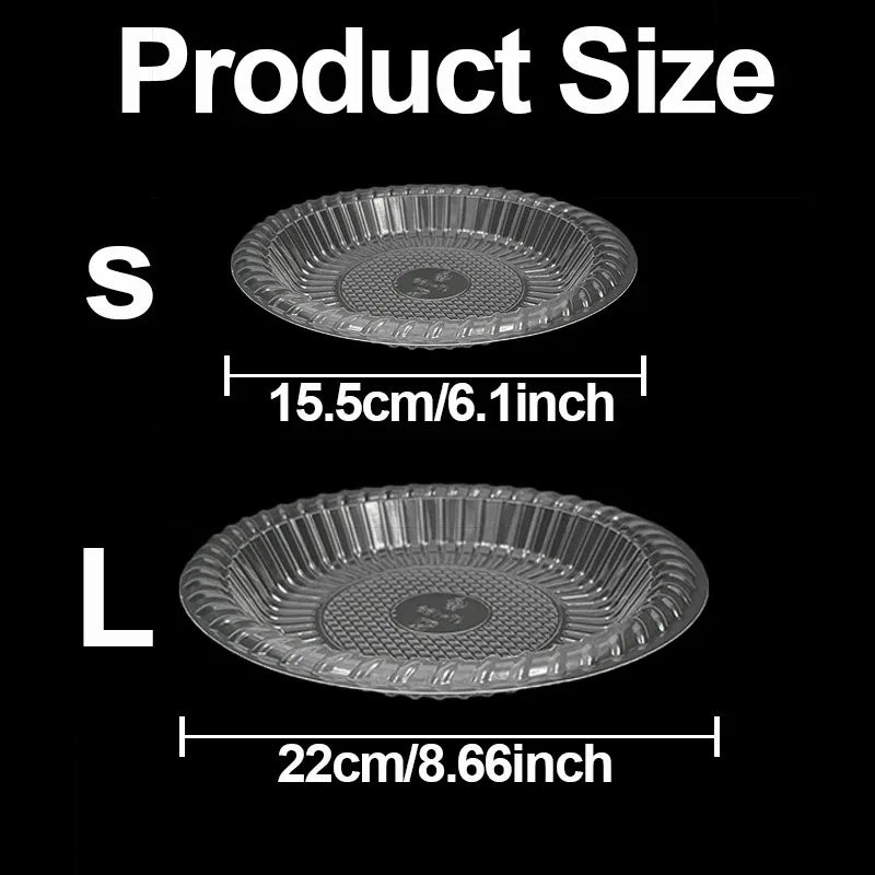 10/20/30PCS Disposable Plastic Plates Transparent Fruit Plates Dessert Salad Kitchen Family Gatherings Christmas Party Supplies
