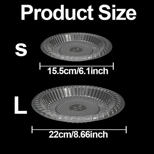 10/20/30PCS Disposable Plastic Plates Transparent Fruit Plates Dessert Salad Kitchen Family Gatherings Christmas Party Supplies