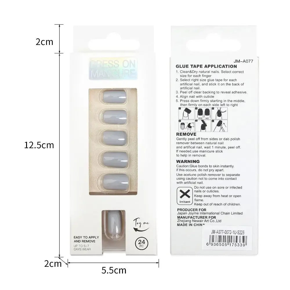 24pc nails Art Fake Nail Tips Press on Coffin  Artificial Square