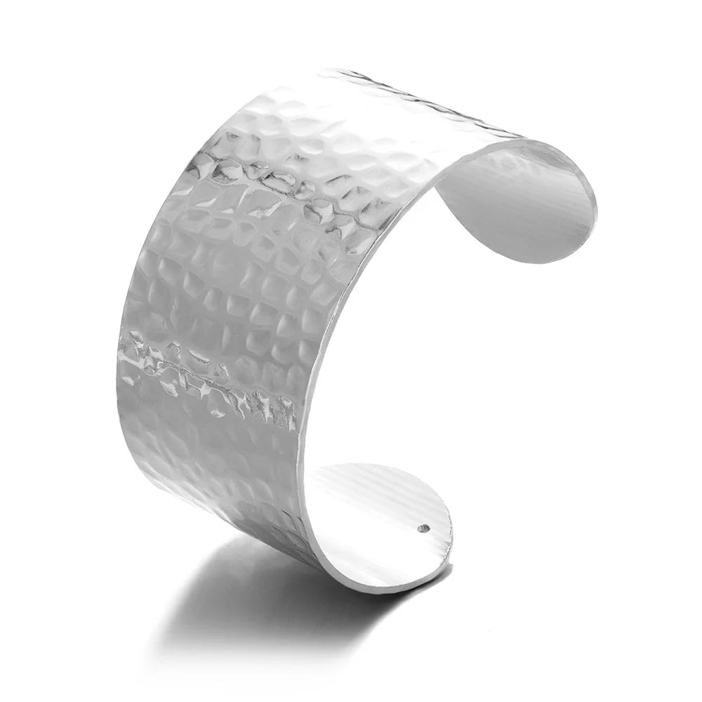 Vintage Flower Cuff Bracelet Bangle for Women Gold Color Flora Stainless Steel Bangles Casting Aesthetic Couple Wrist Jewelry
