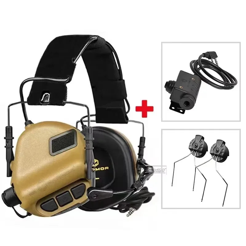 Tactical Communication Headset,  Equipped with ARC Rail Adapter, Anti-Noise Headset