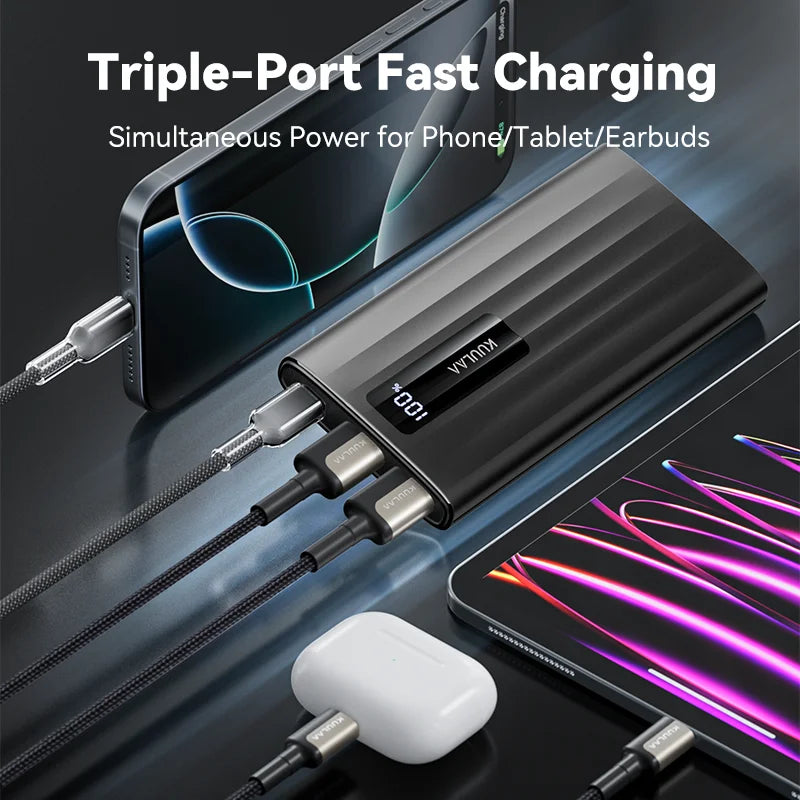 KUULAA Power Bank 10000mAh 22.5W PD Fast Charging Portable Charger External Battery For iPhone 15 14 13 Samsung Huawei Powerbank