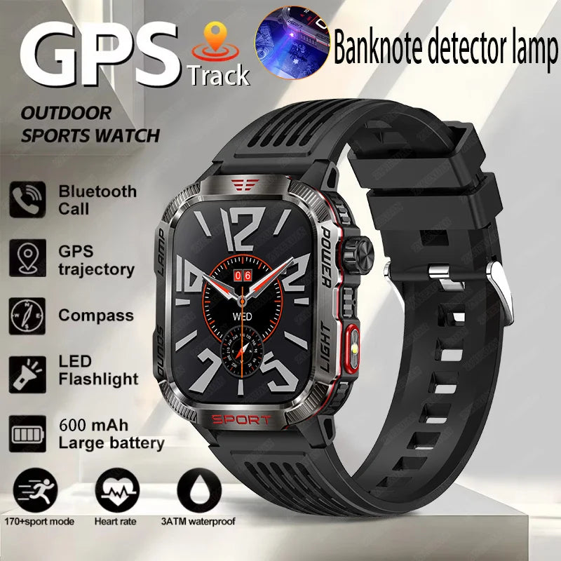 New outdoor Military Smart Watch Men Flashlight