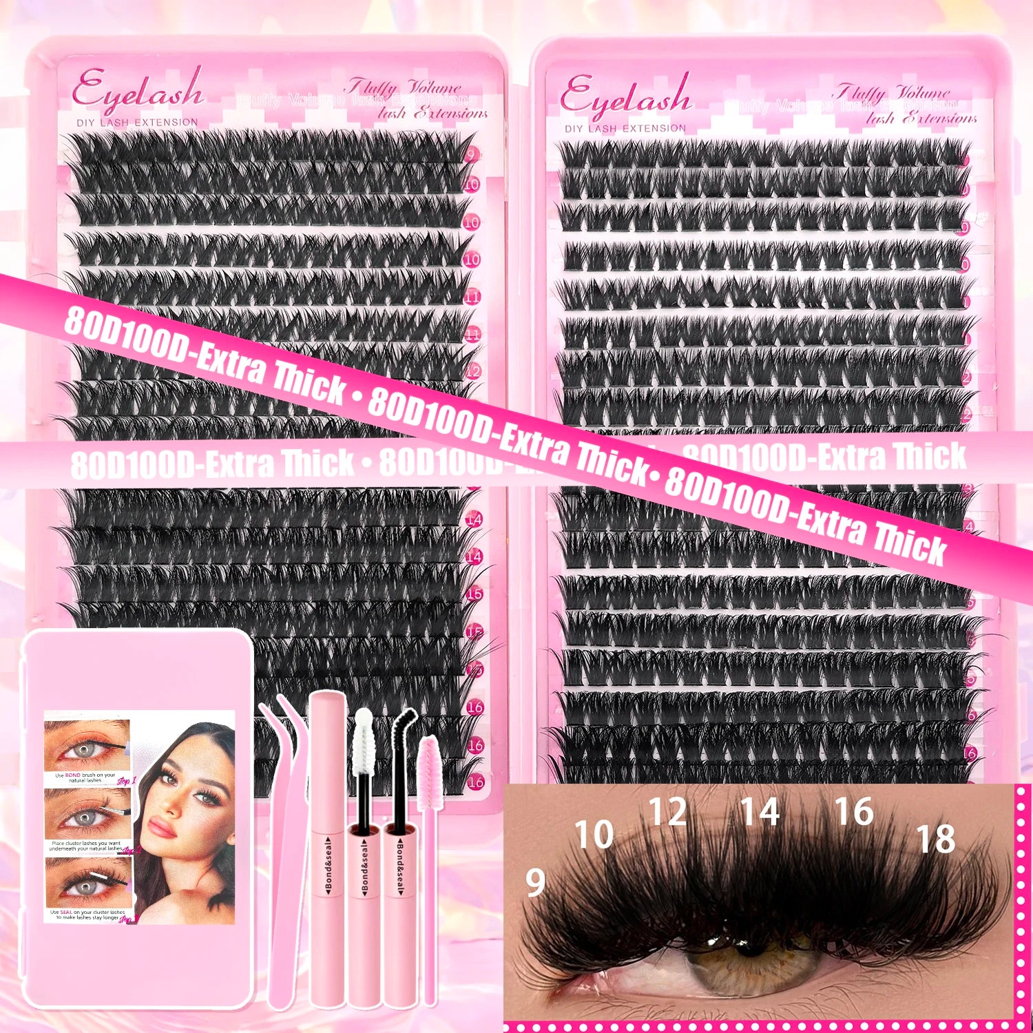 DIY Lash Extension Kit Clusters Individual Eyelashes