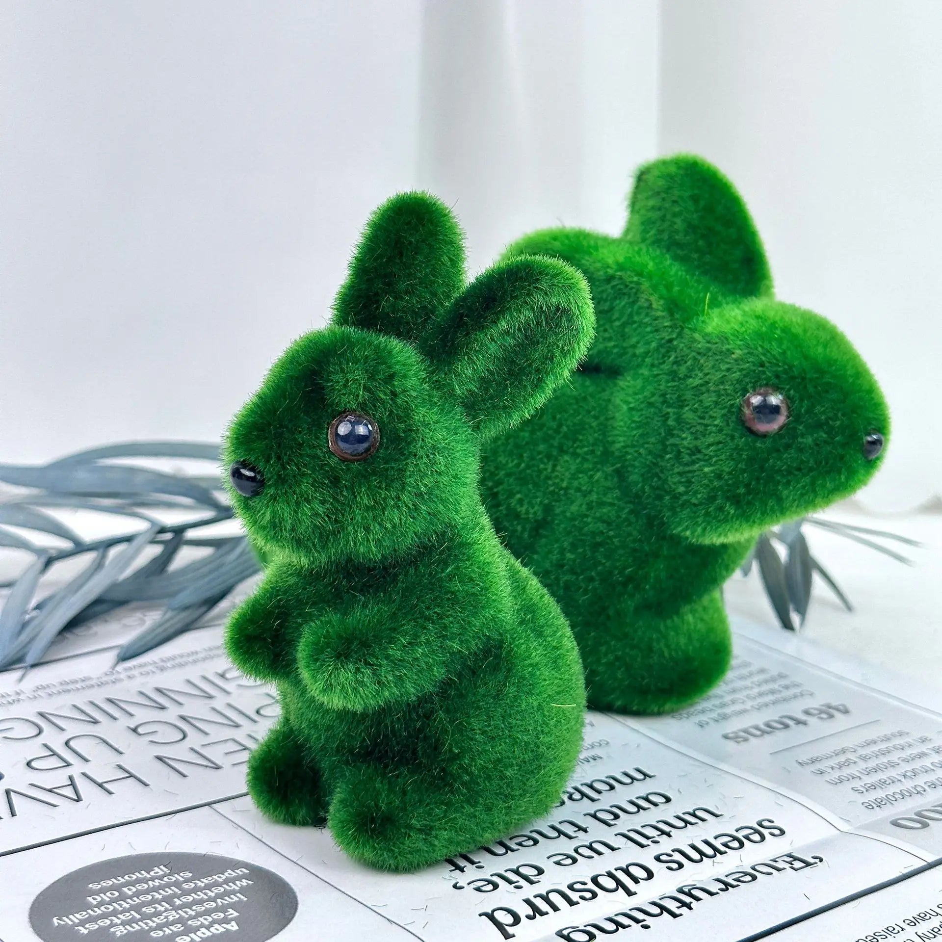 Easter Rabbit Green Foam Flocking Simulation Three-dimensional Moss Rabbit Handicraft Decorations Gardening Decoration