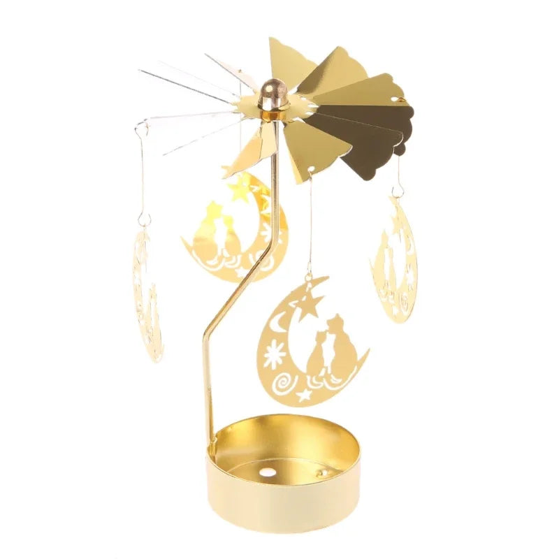 Metal Hot Rotating Candle Holder Christmas Rotating Candle Holder