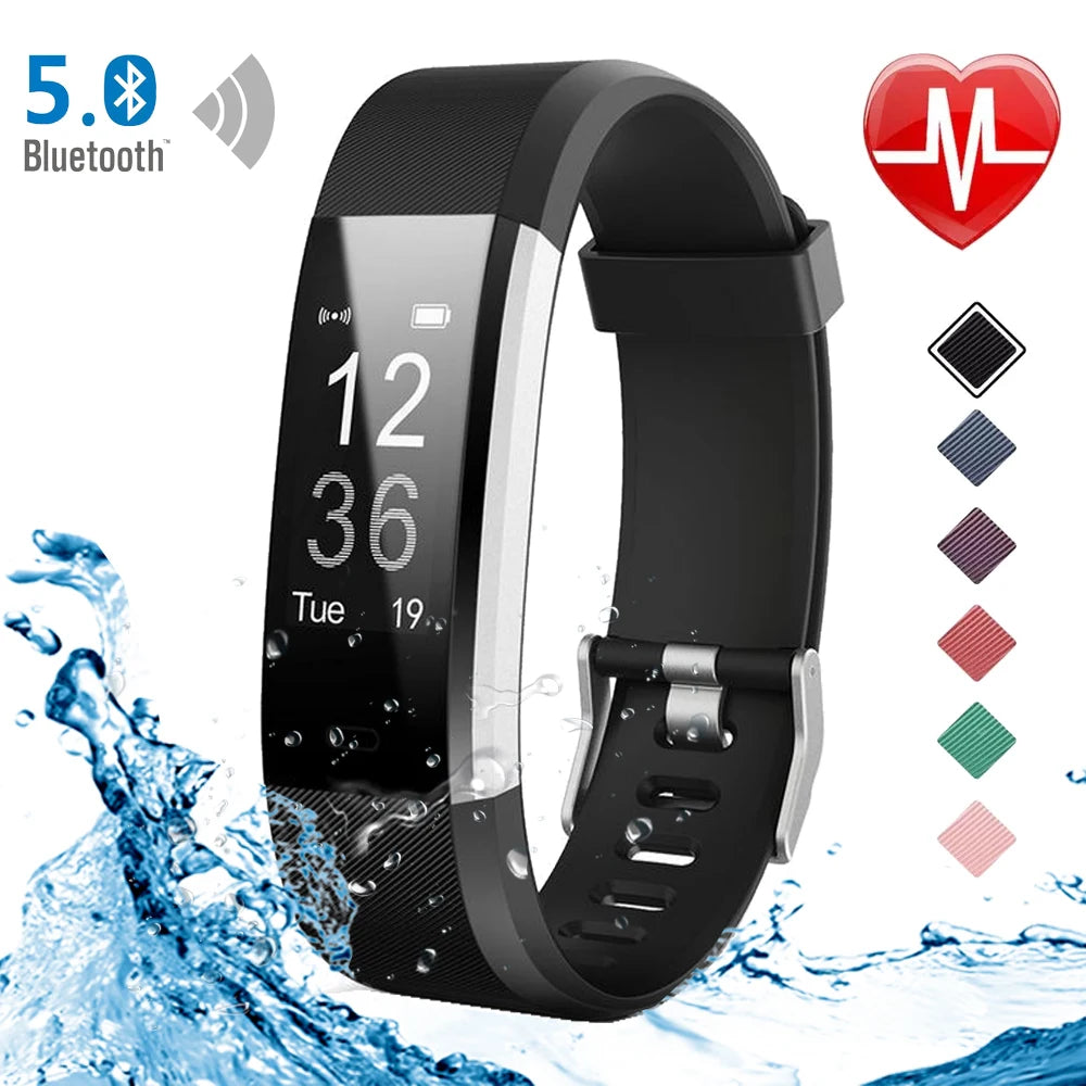 Bluetooth Smart Sports Bracelet Pedometer Heart Rate Blood Pressure Fitness Tracker Smartwatch for iOS Android+BOX Men and Women