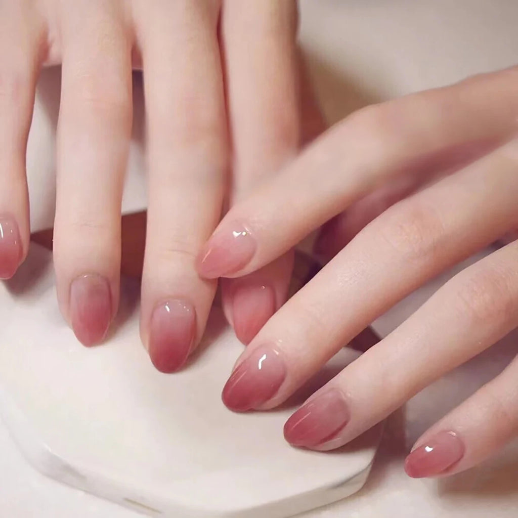 Blush Pink False Nails Bowknot Diamond Pearl Nails