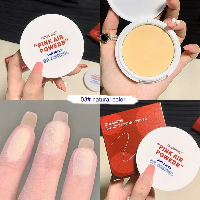 Pressed Powder Transparent White Brighten Oil Control Concealer Lasting Natural Face Makeup Setting Powder Waterproof Cosmetic