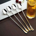 6PCS Stainless Steel Coffee Spoon Long Handle Ice Cream Dessert Tea Spoon For Picnic Drinkware Tableware Kitchen Set Supply
