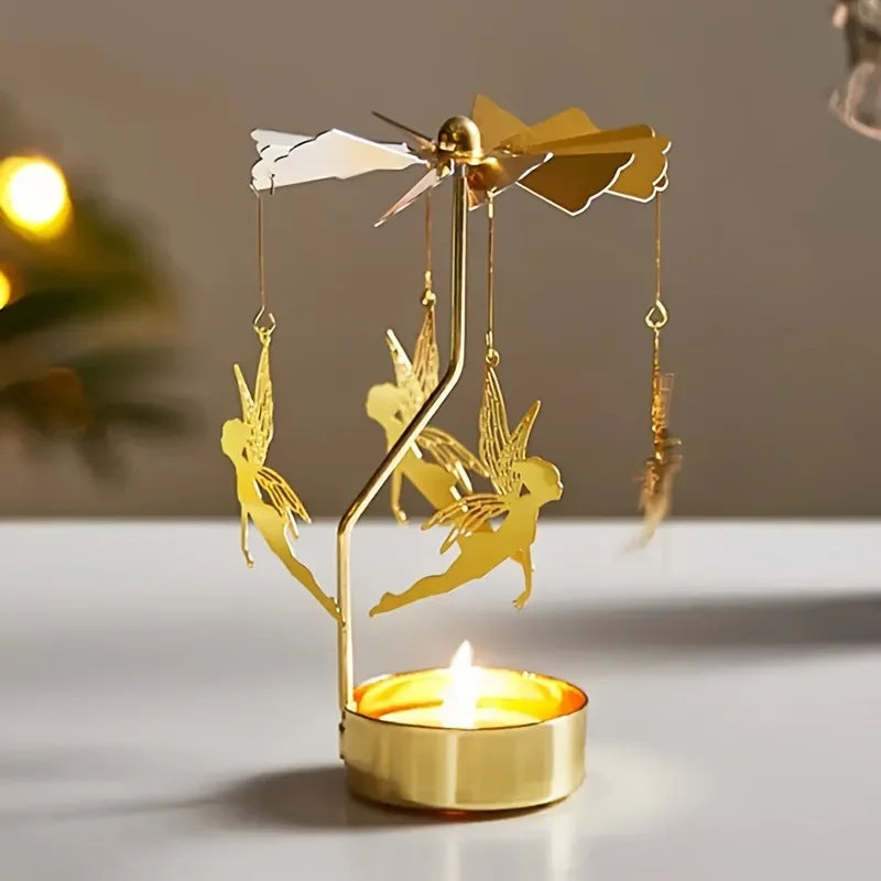 Metal Hot Rotating Candle Holder Christmas Rotating Candle Holder