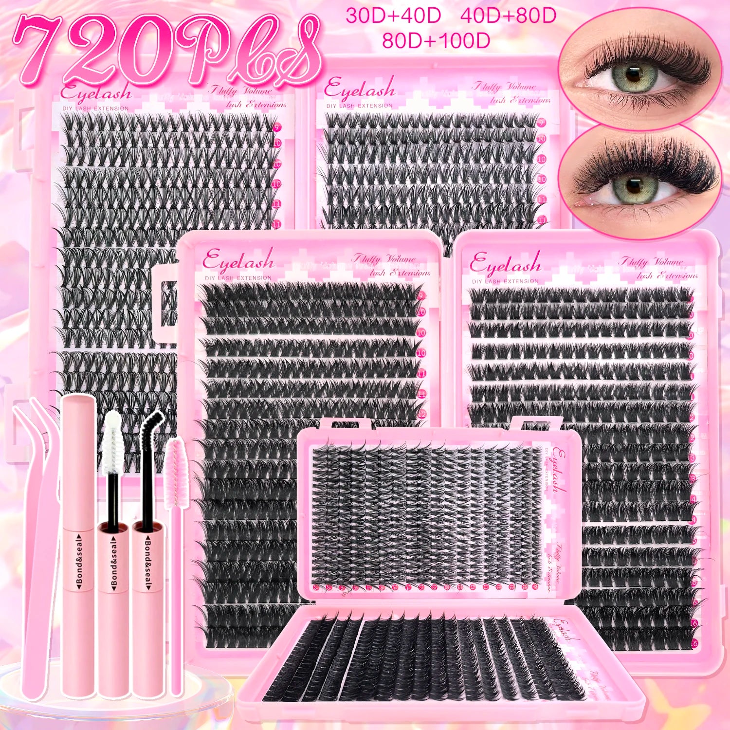 DIY Lash Extension Kit Clusters Individual Eyelashes