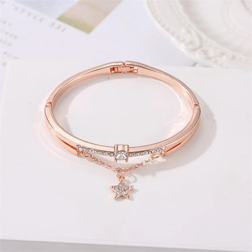 2024 New Luxury Jewelry Stainless Steel Bracelets & Bangles Female Heart Forever Love Charm Bracelet for Women Gifts