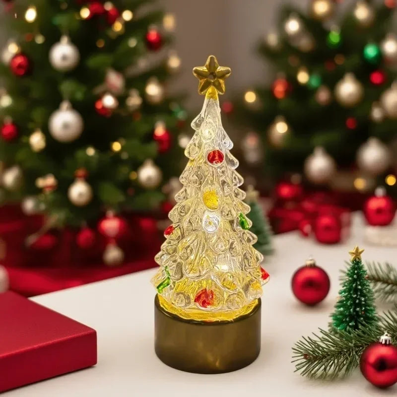 LED Night Lamp Mini Christmas Tree Christmas Luminous Decoration Bed Side Lamp Battery Powered Gift Desktop Ornament Night Lamps