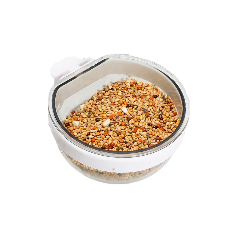 Bird Feeding Bowl Detachable Transparent Plastics Bowl Food Cup For Cage Convenient Hanging Parrots Water Feeder Pet Supplies