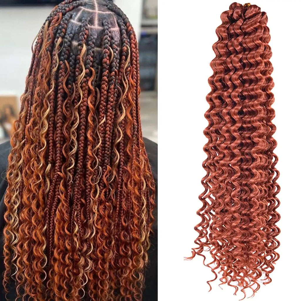 Deep Wave Hair Bundles 613 Piano Blonde Natural Synthetic Hair Extensions Ombre Thick Ponytail Loose Boho Braid Hair