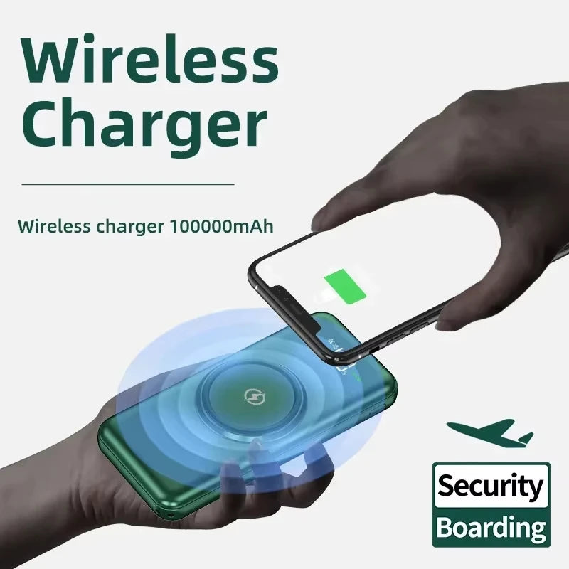 VIVO 200000mAh Power Bank Wireless Charging Power Bank Portable Mobile Power Digital Display 4 Wire For iPhone Samsung Huawei