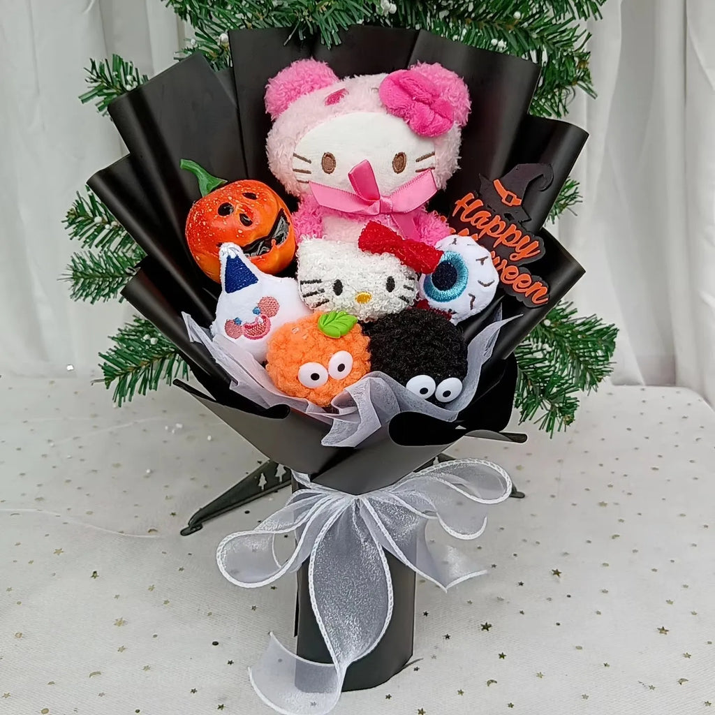 Hello KT Cartoon Plush Bouquet  Anime Rose Flowers Doll Home Wedding Decoration Christmas Valentine's Day Gift