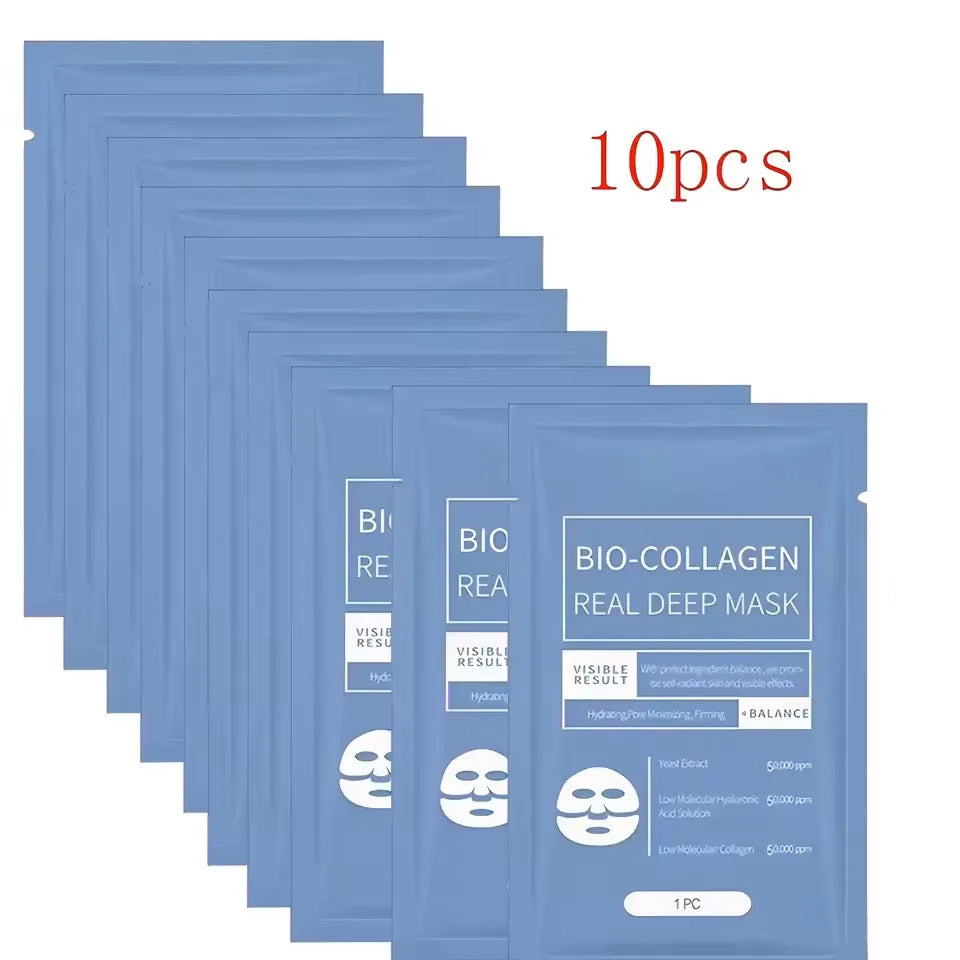 1/4/10PCS Bio Collagen Face Mask Anti Wrinkle Fade Face Fine Line Lift Firm Skin Anti-Aging Brighten SkinCare Korean Cosmetics