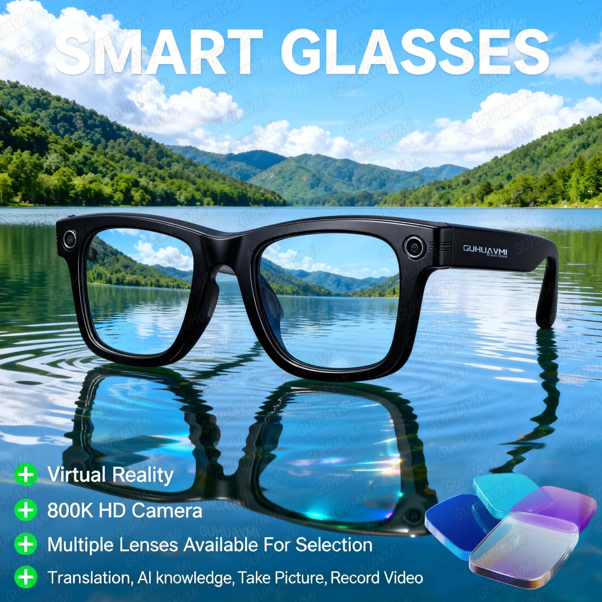 1080P HD Smart Glasses Color-changing Lens Bluetooth AI GPT Camera Call Voice Assistant Translate Identify Objects Smart Glasses