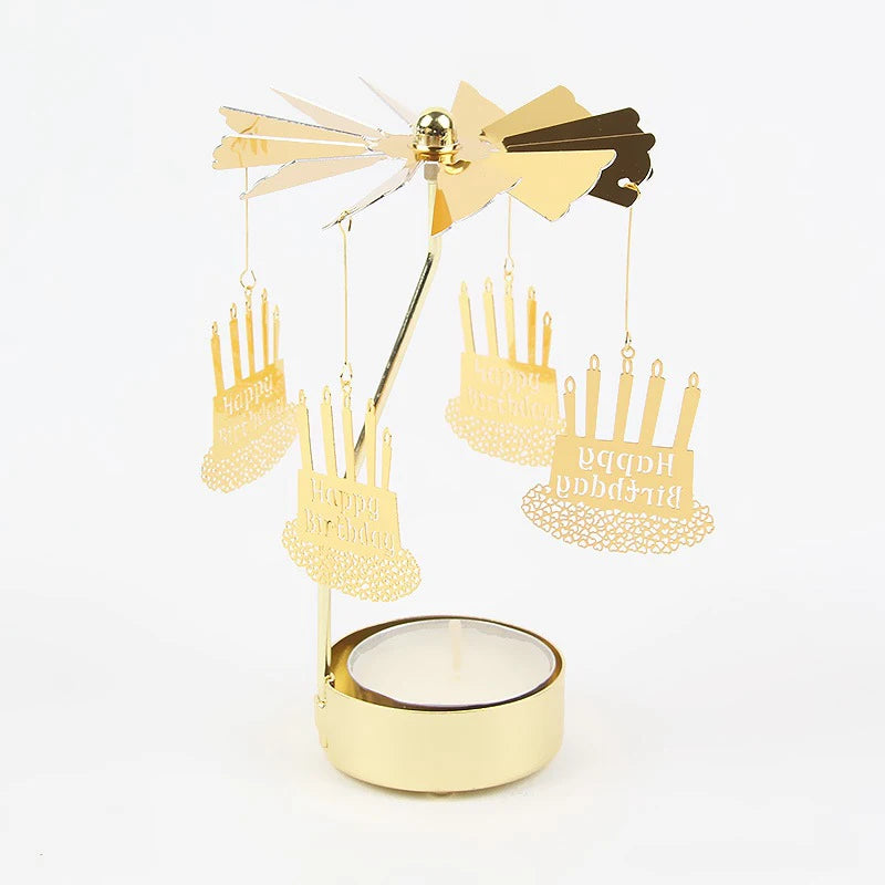Metal Hot Rotating Candle Holder Christmas Rotating Candle Holder