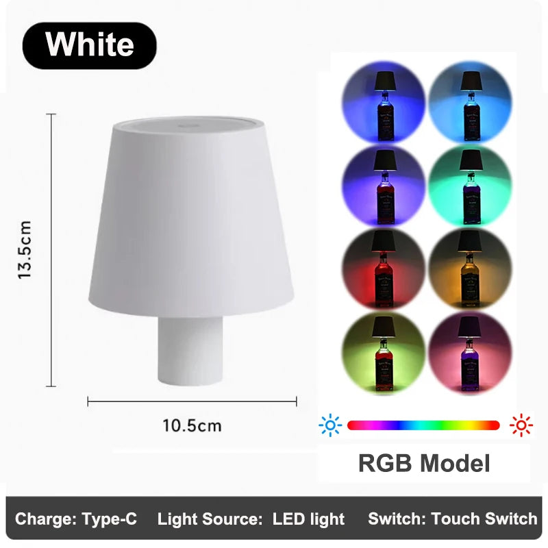 Wireless Table Lamp For Wine Bottles LED Bottle Light For Outdoor Use Touch Control Ideal For Restaurants Bars Festival Party