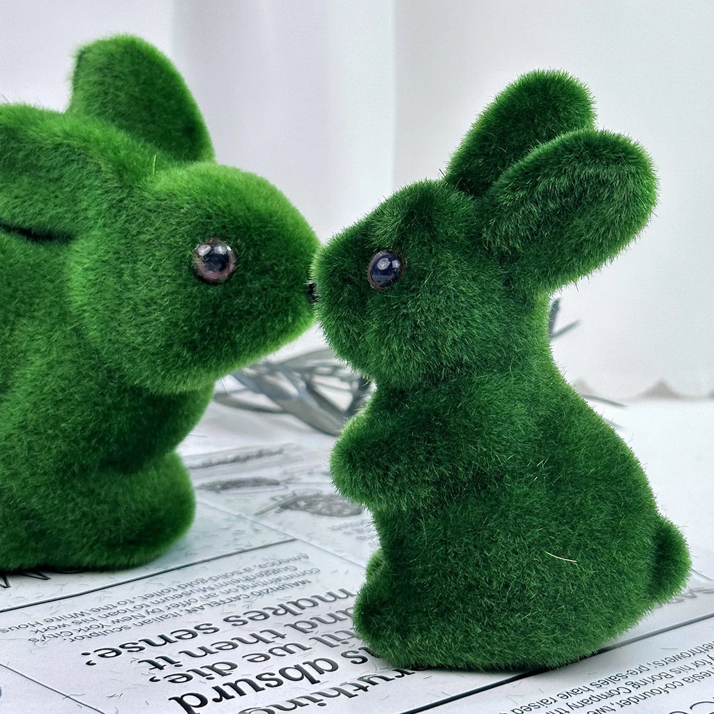 Easter Rabbit Green Foam Flocking Simulation Three-dimensional Moss Rabbit Handicraft Decorations Gardening Decoration