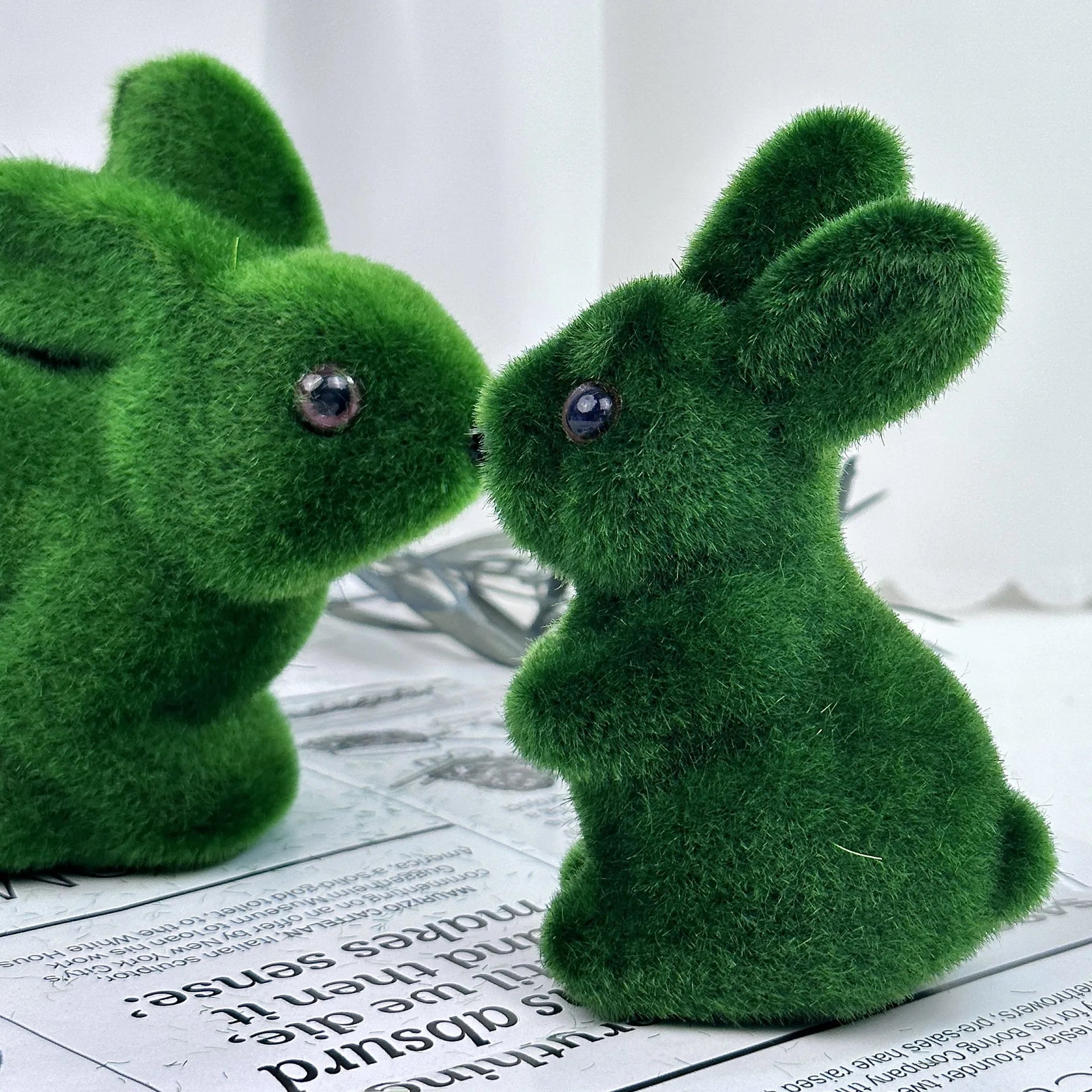 Easter Rabbit Green Foam Flocking Simulation Three-dimensional Moss Rabbit Handicraft Decorations Gardening Decoration
