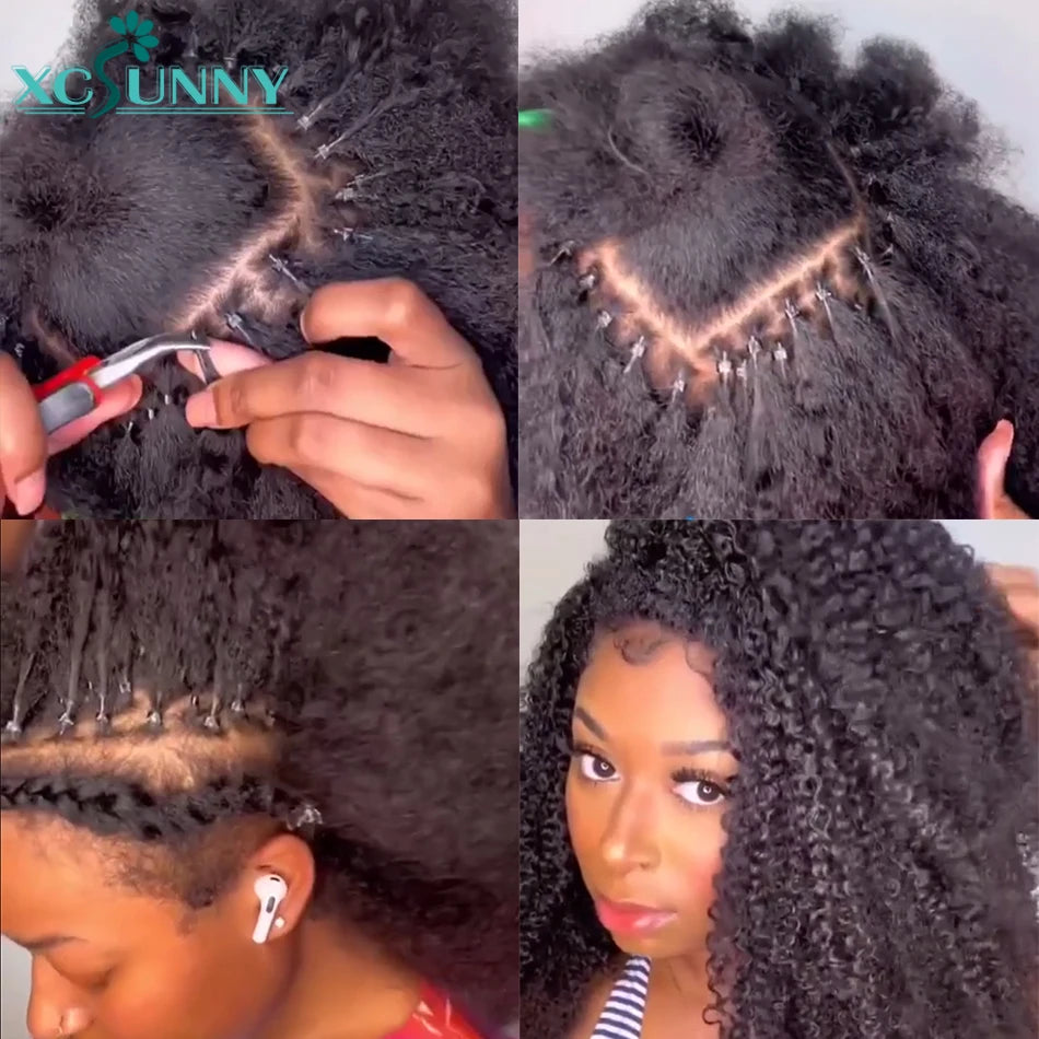 Kinky Curly I Tip Microlinks Human Hair Burmese Itip Curly Hair Extensions I Tips Human Hair For Black Women