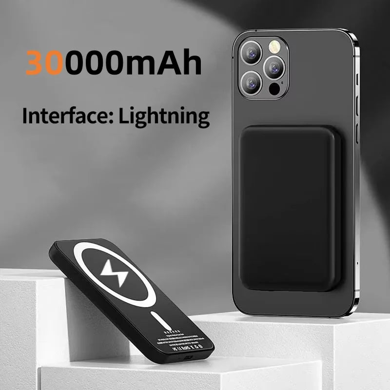 50000mAh Magnetic Power Bank Type-C Port External Battery Portable Wireless Charger for iPhone Xiaomi Huawei Spare Battery