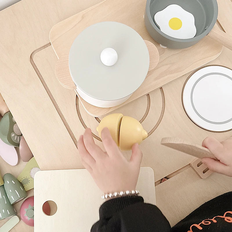 Kids Pretend Play House Toy Children's House Kitchen Toys Fruits Toy Set Boys & Girls Simulated Cooking Early Education