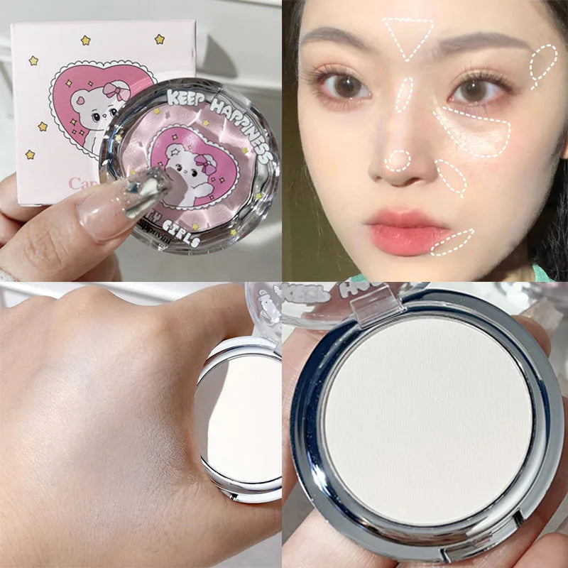 Oil-control Face Setting Powder 24 Hours Lasting Setting Makeup Waterproof Matte Smooth Pressed Powder Concealer Korean Cosmetic