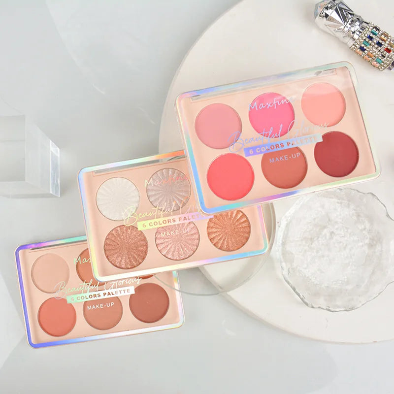 Color-retaining contour palette highlights all the functions of contour, which is a portable high-gloss cosmetic blush plate.