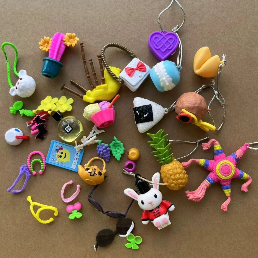 1/6 Doll DIY Accessories Set Floral Teapot Cups Earrings Glasses Doll Bags - Collectible Gift Toys for Doll Enthusiasts