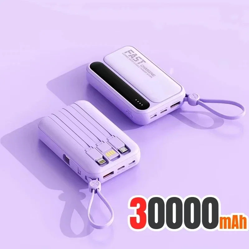 120W 500000mAh Power Bank Large Capacity 4 In1 Cables Intelligent Digital Display Light Portable Powerbank For iPhone Huawei New
