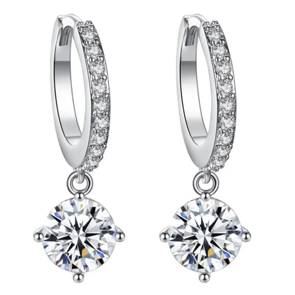 Zircon Polygon Earrings For Women Gold Plated Stainless Steel Hoop Earrings New Design Luxury Wedding 2024 Trending Jewelry Gift