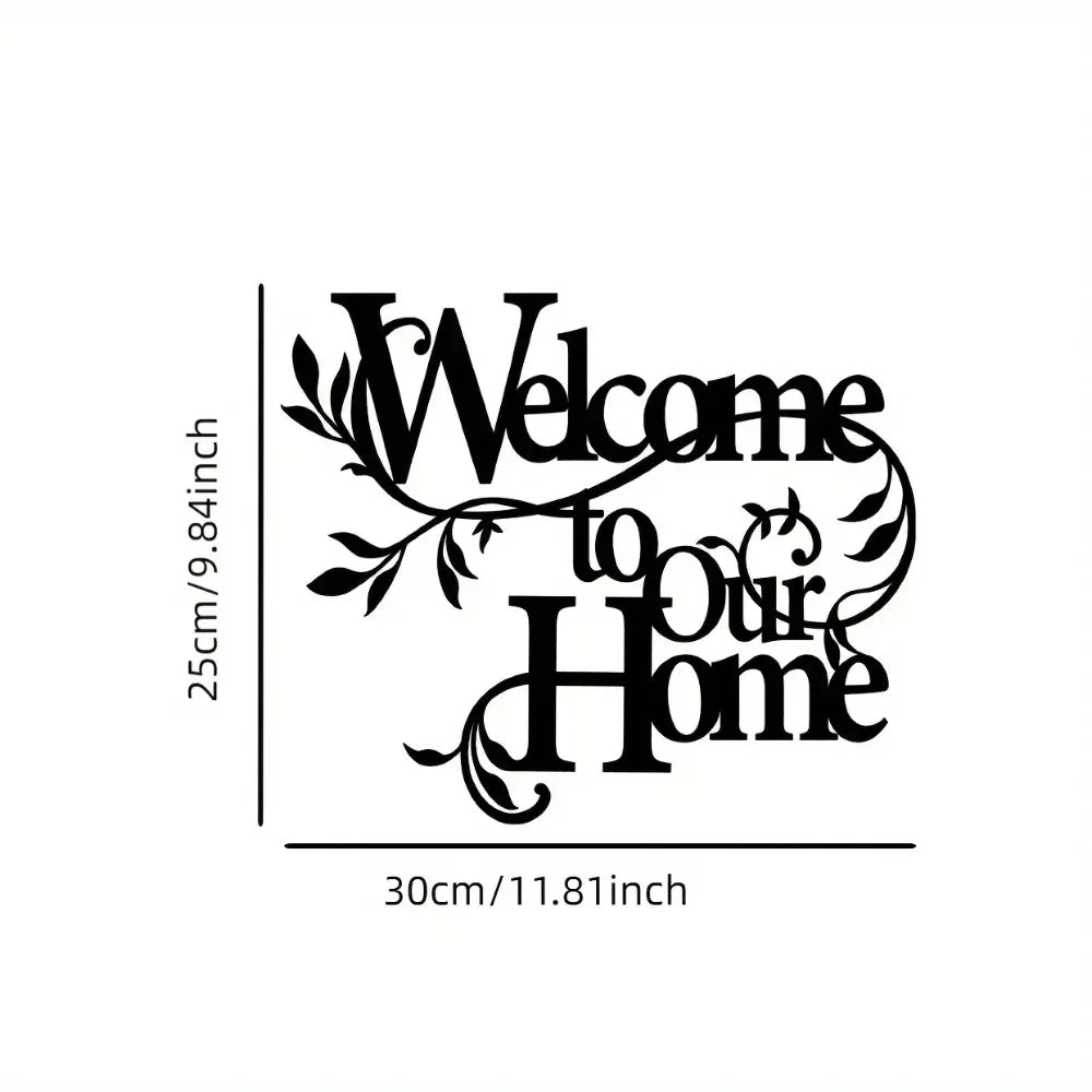1pc Metal Welcome To Our Home Wall Sign, Wall Decoration Pendant, Welcome Sign, Home Decoration Wall decoration