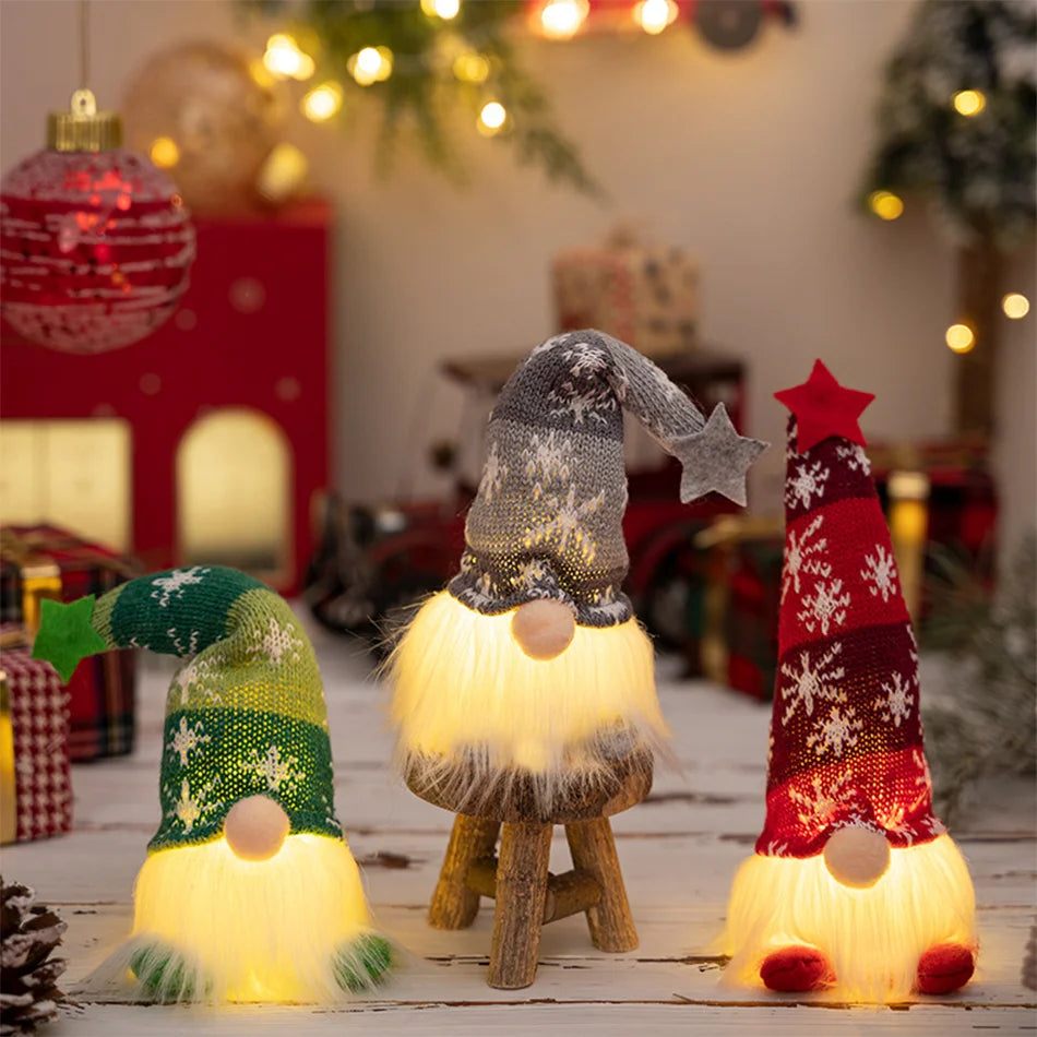 In Stock Santa Claus Plush Toy Decoration Winter Holiday Ornament for Snow Scene Fireplace Festive Christmas Hanging Decoration
