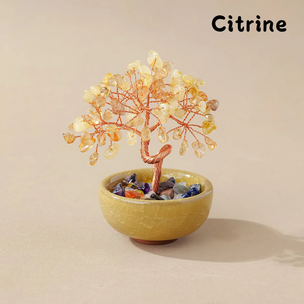 Natural Crystal Tree Energy Stone Money Home Decor