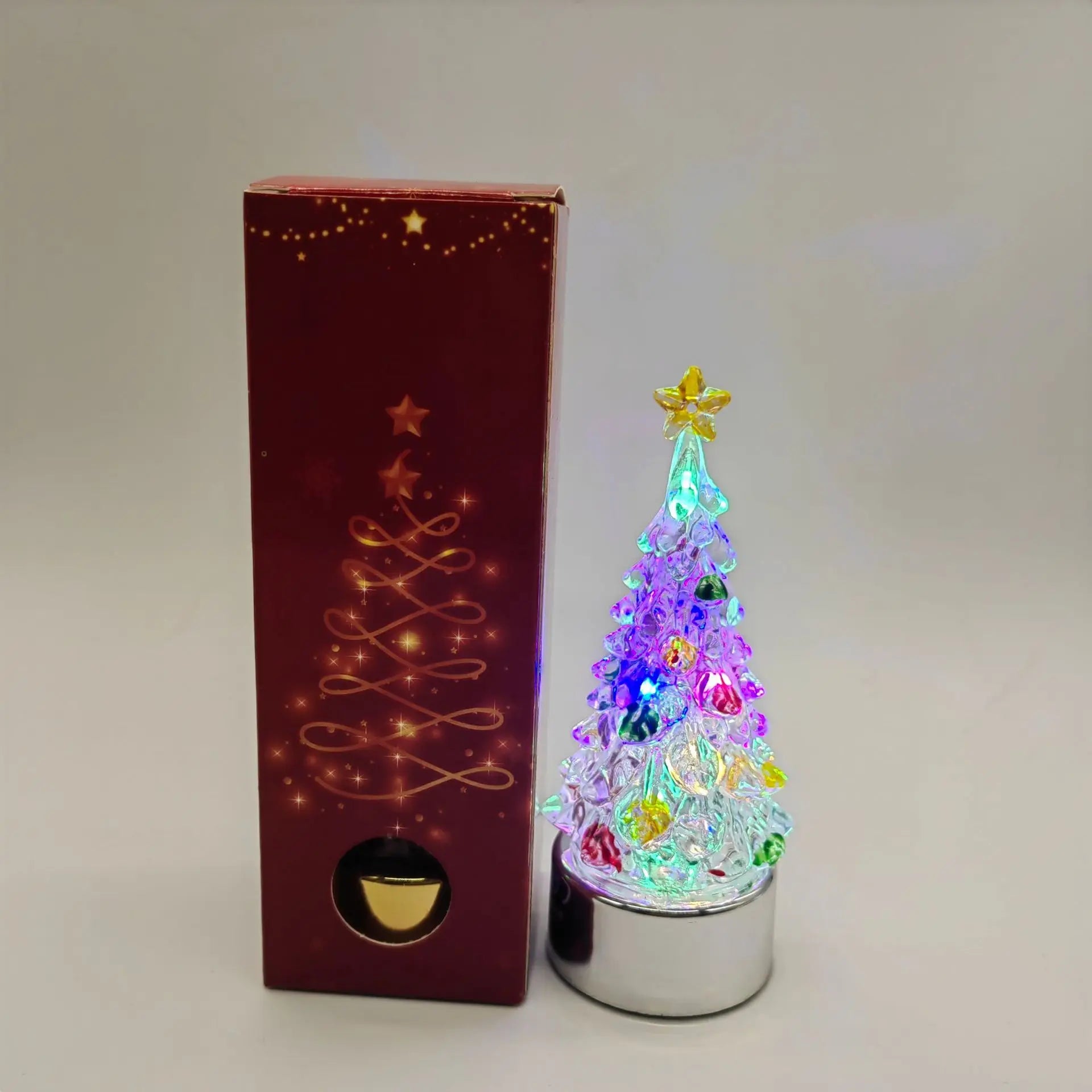 LED Night Lamp Mini Christmas Tree Christmas Luminous Decoration Bed Side Lamp Battery Powered Gift Desktop Ornament Night Lamps