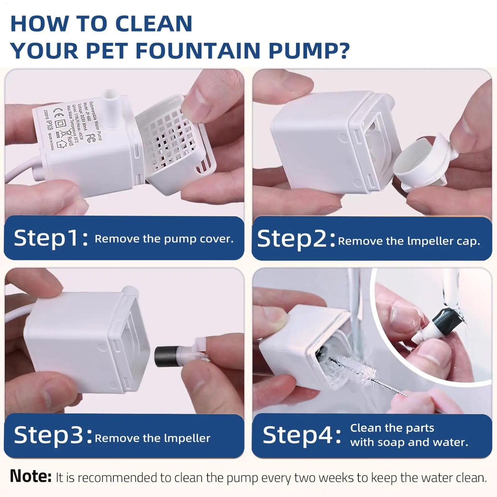 Pet Water Fountain Pump Cat Water Pump Replacement Quiet Feeding Supplies for Drinking Dispenser Travel Indoor Home