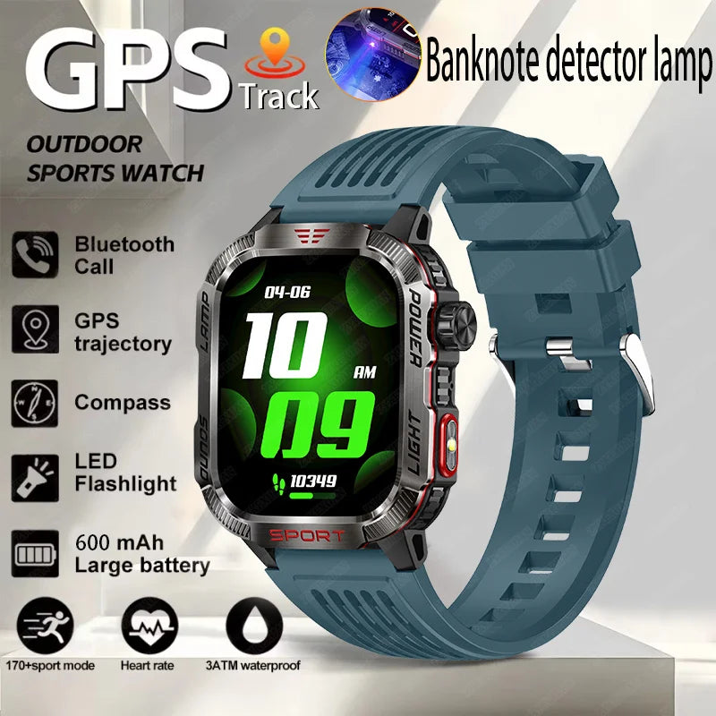 New outdoor Military Smart Watch Men Flashlight